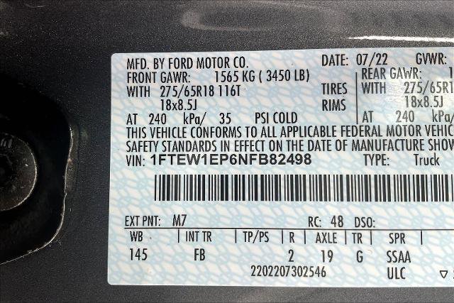 Certified 2022 Ford F150 XLT w/ Equipment Group 301A Mid image 34