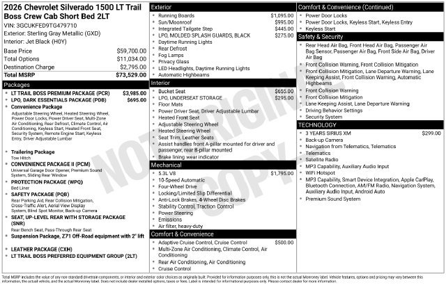 New 2026 Chevrolet Silverado 1500 LT Trail Boss w/ LT Trail Boss Premium Package AWD/4WD image 4