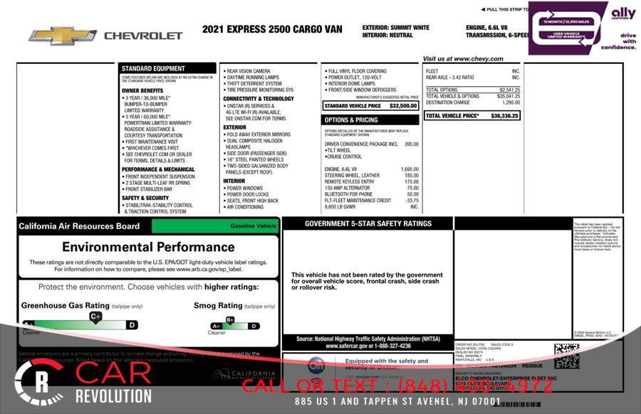 Used 2021 Chevrolet Express 2500 w/ Driver Convenience Package RWD image 10
