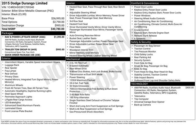 Used 2015 Dodge Durango Limited w/ Nav & Power Liftgate Group image 47