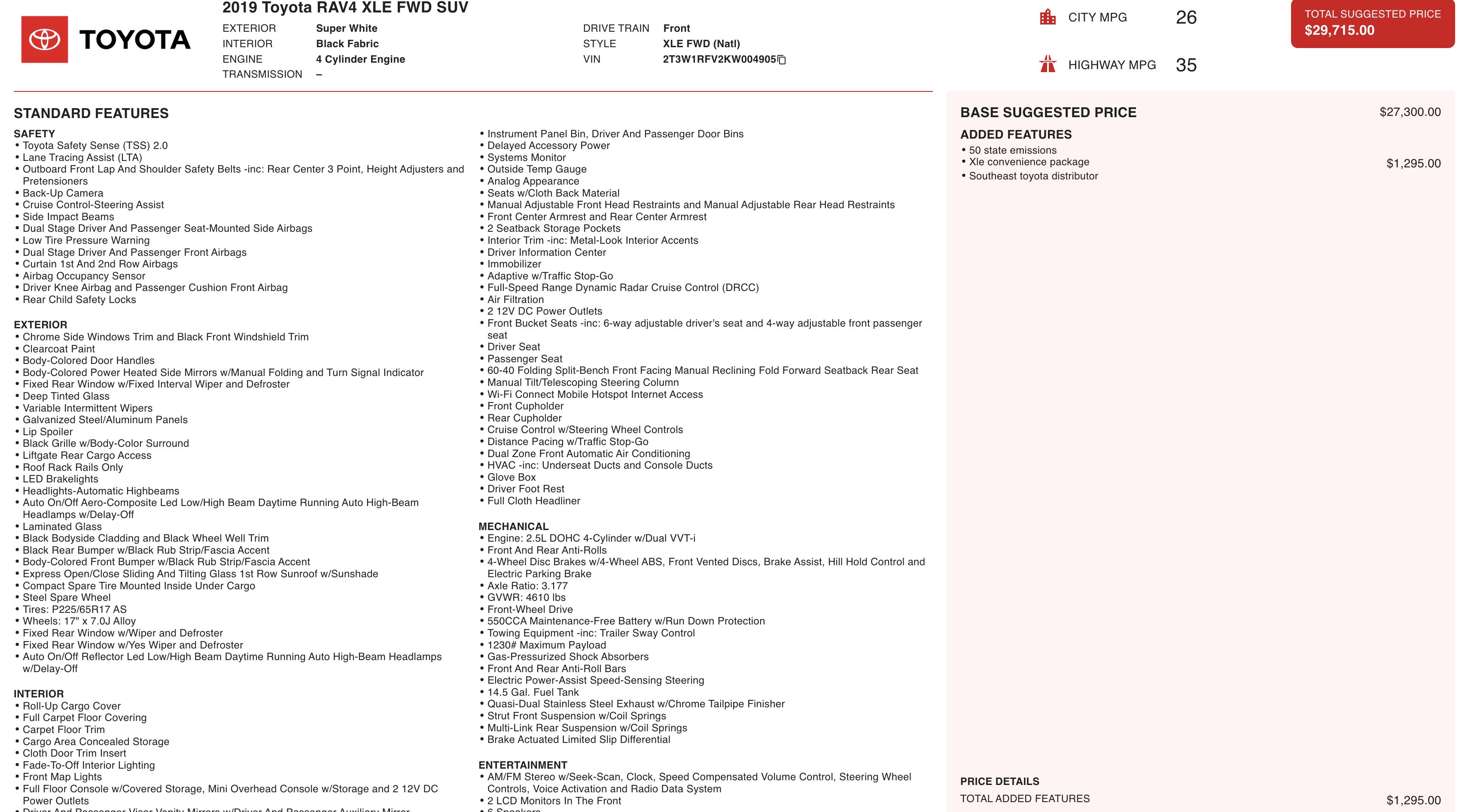 Used 2019 Toyota RAV4 XLE image 2