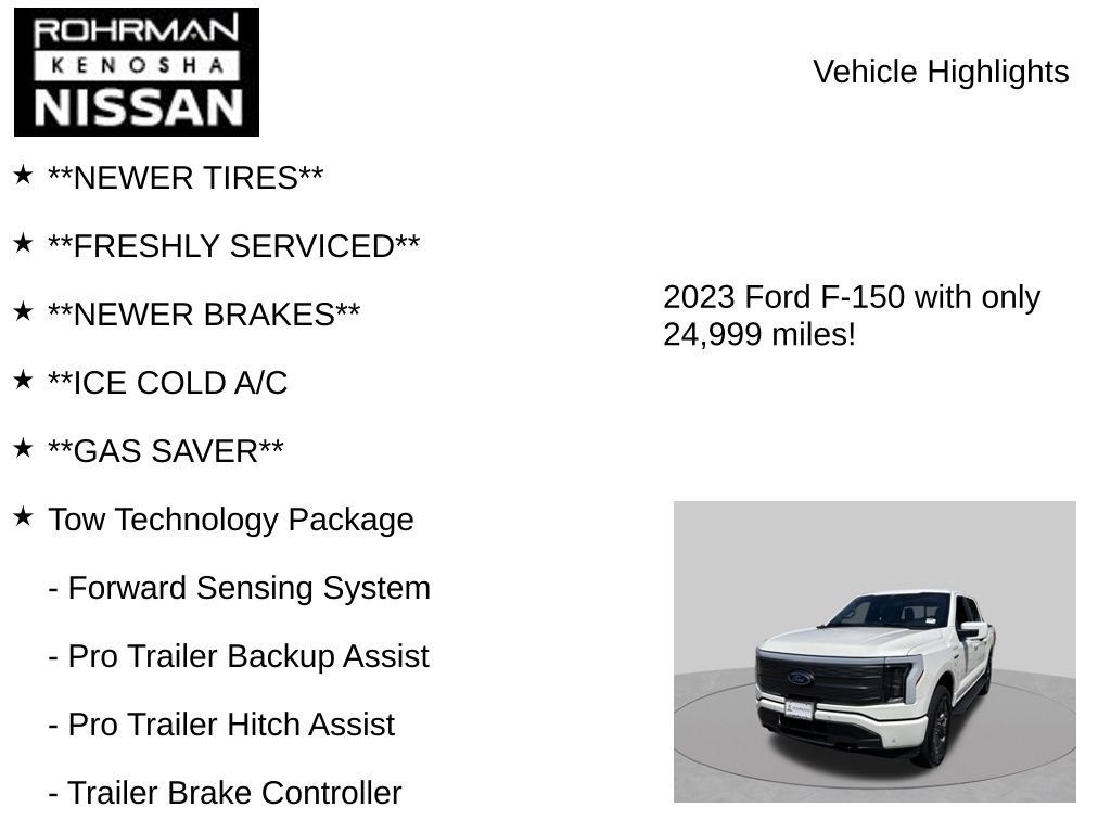 Used 2023 Ford F150 Lightning Lariat w/ Tow Technology Package AWD/4WD image 8