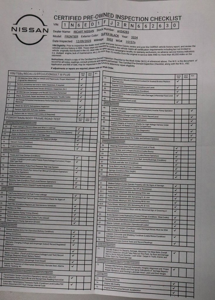 Certified 2024 Nissan Frontier SV w/ Technology Package image 5