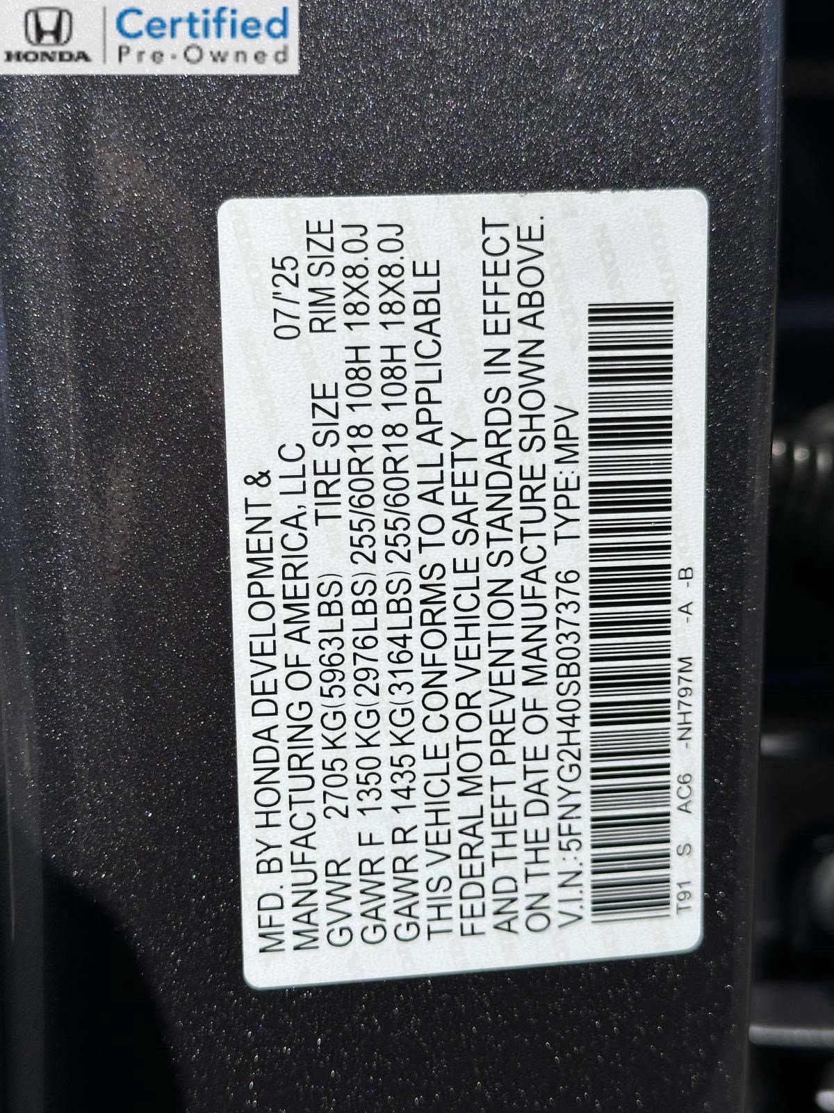 Certified 2025 Honda Pilot EX-L image 29