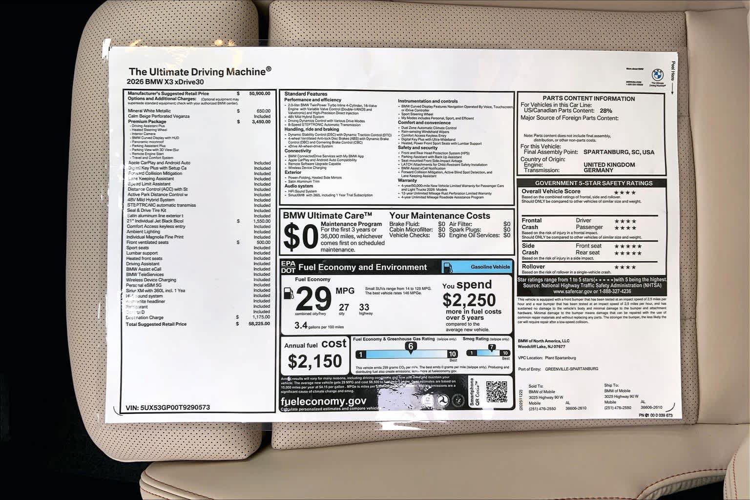 New 2026 BMW X3 xDrive30i w/ Premium Package AWD/4WD image 20
