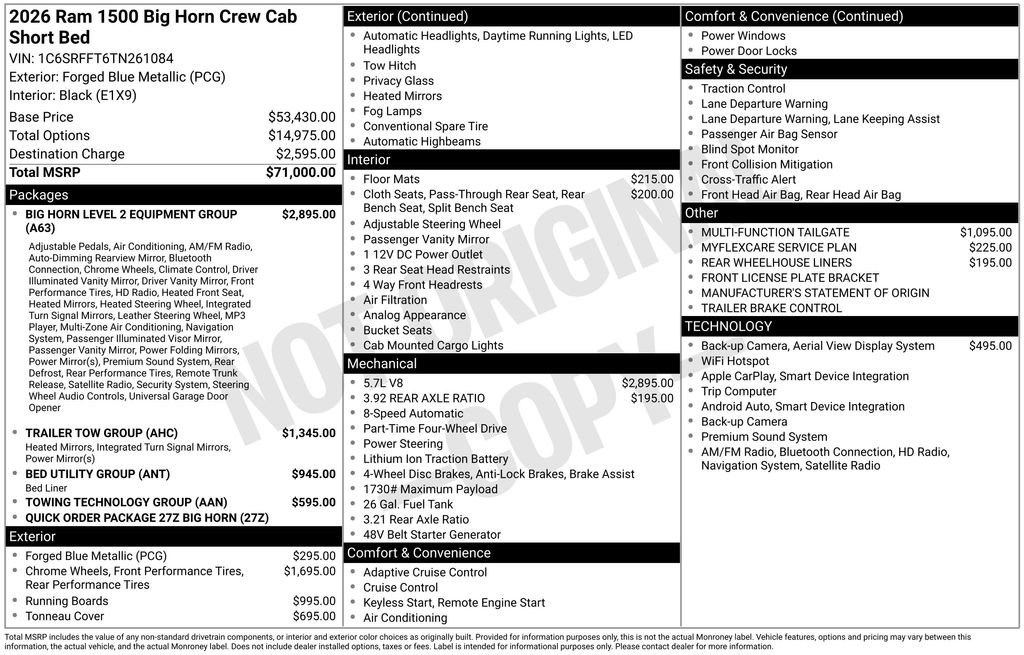 New 2026 RAM 1500 Big Horn AWD/4WD image 6