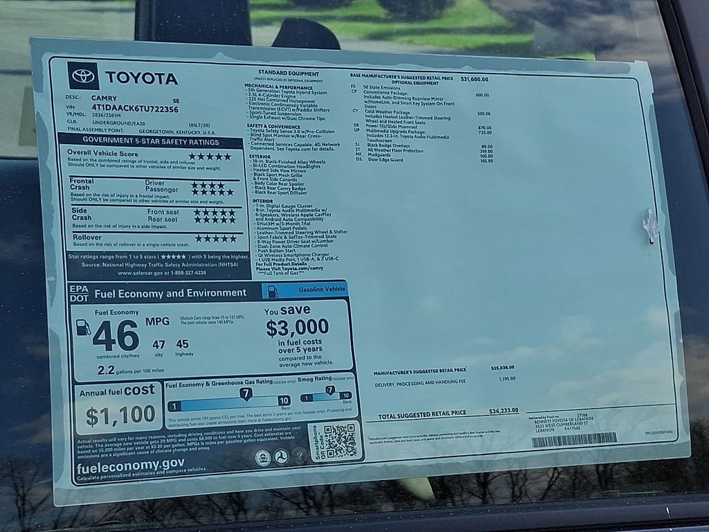 New 2026 Toyota Camry SE FWD image 3