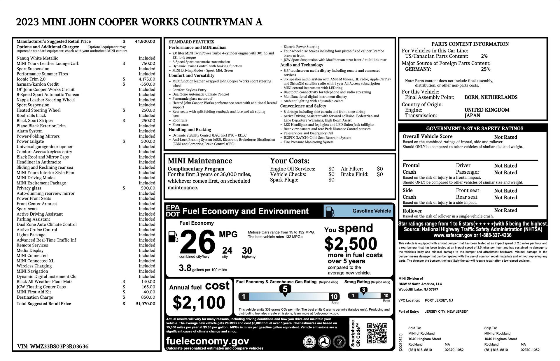 Used 2023 MINI Cooper Countryman John Cooper Works image 79