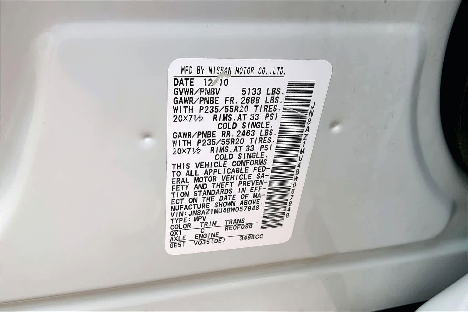 Used 2011 Nissan Murano LE w/ Navigation Pkg FWD image 35