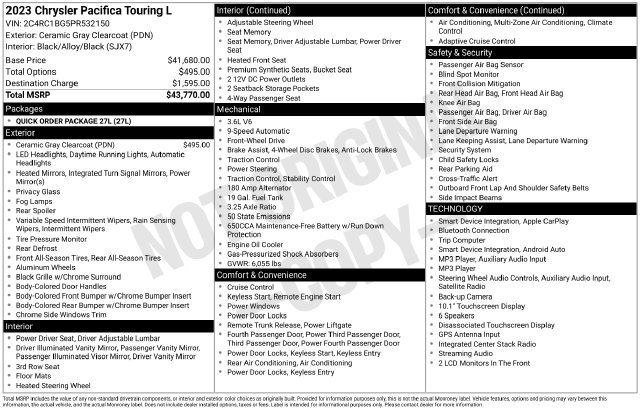 Used 2023 Chrysler Pacifica Touring-L FWD image 12