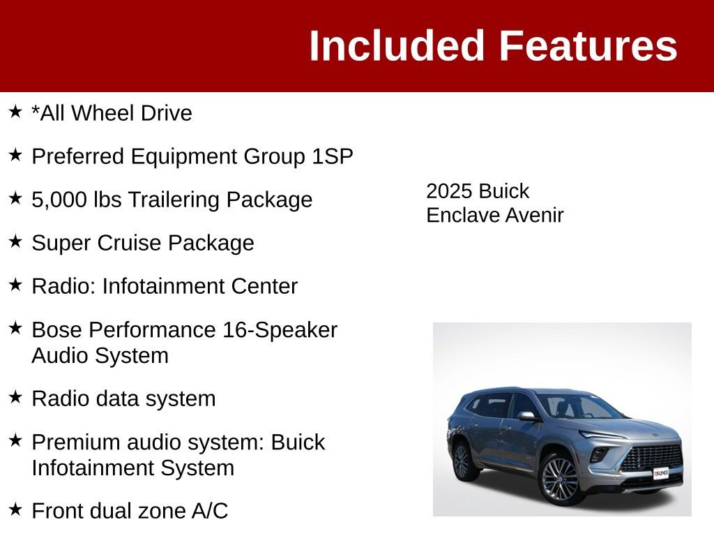Used 2025 Buick Enclave Avenir w/ Super Cruise Package AWD/4WD image 3