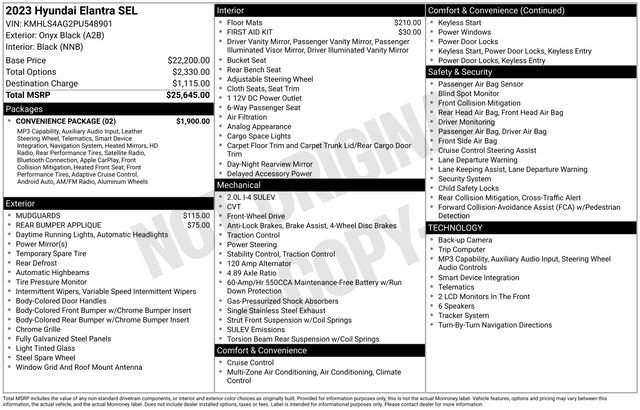 Used 2023 Hyundai Elantra SEL w/ Convenience Package FWD image 33