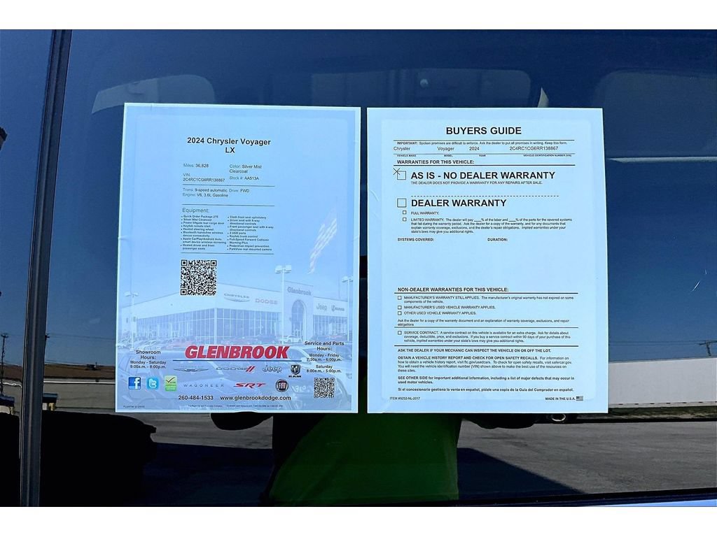 Certified 2024 Chrysler Voyager LX FWD image 58