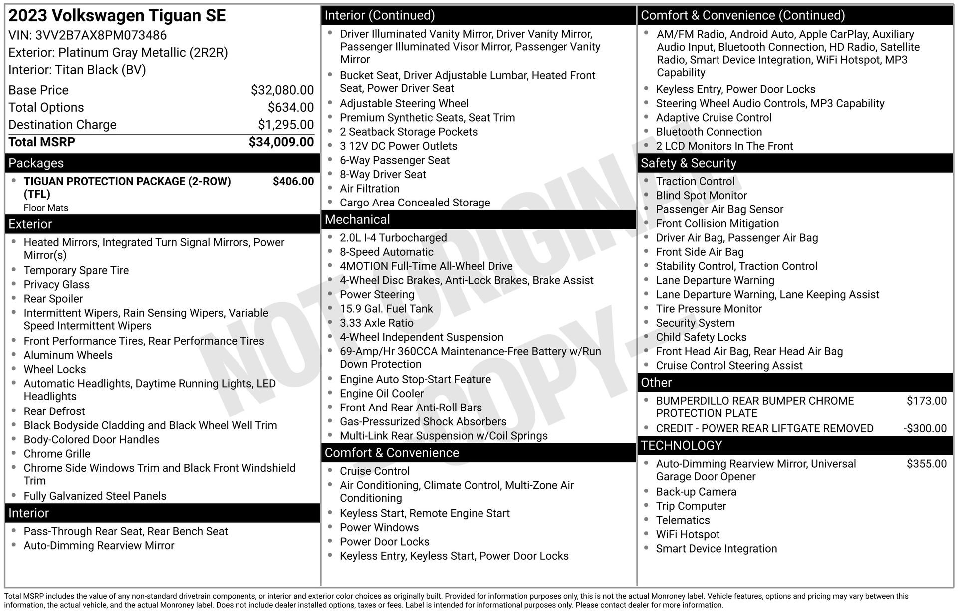 Used 2023 Volkswagen Tiguan SE image 3