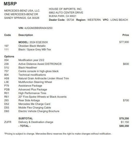 Certified 2024 Mercedes-Benz EQE 350+ SUV image 4
