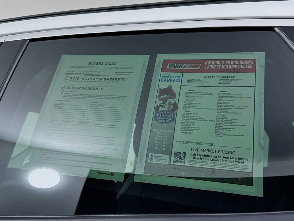 Used 2022 Ford Escape SE w/ Convenience Package image 13