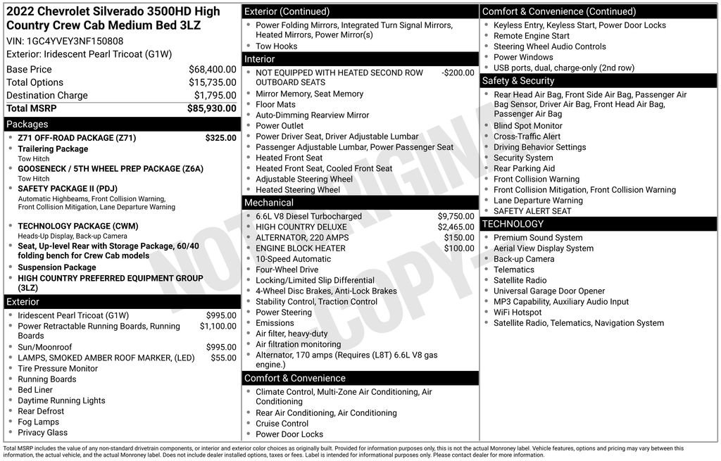 Used 2022 Chevrolet Silverado 3500 High Country w/ Z71 Off-Road Package image 7