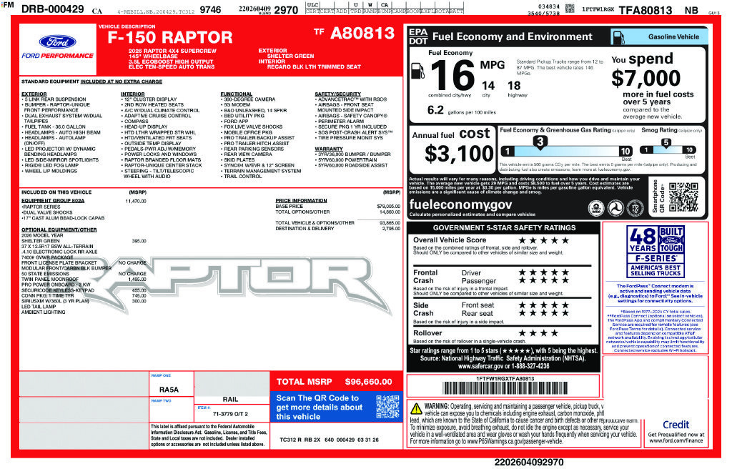 New 2026 Ford F150 Raptor AWD/4WD image 2