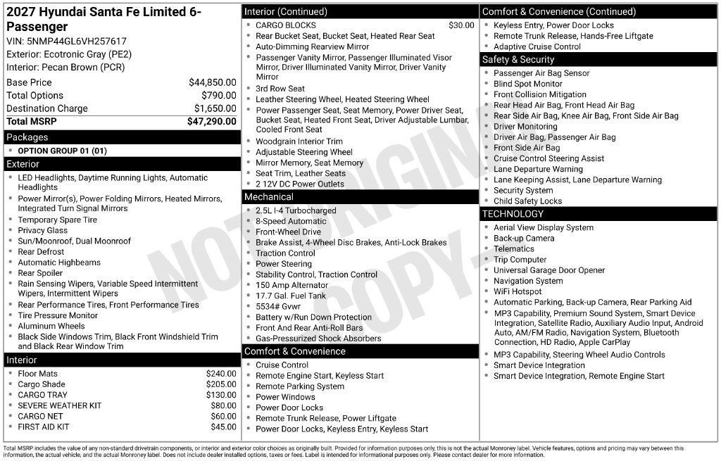 New 2027 Hyundai Santa Fe Limited FWD image 20