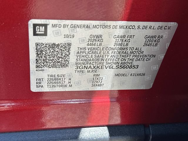 Used 2020 Chevrolet Equinox LT w/ LPO, Floor Liner Package FWD image 17