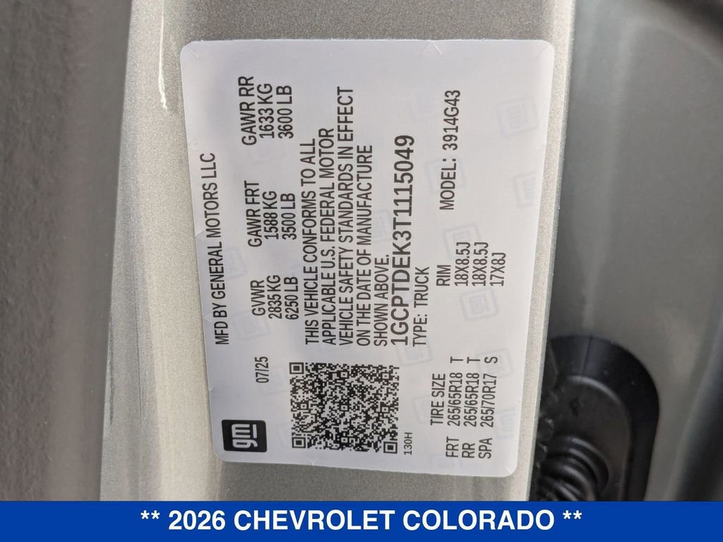 New 2026 Chevrolet Colorado Z71 w/ Z71 Convenience Package 2 AWD/4WD image 36