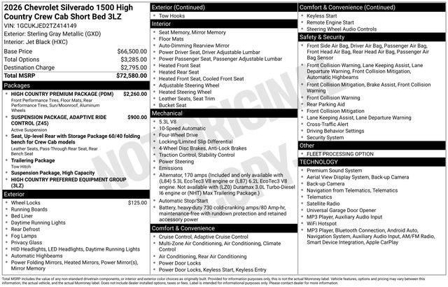 Used 2026 Chevrolet Silverado 1500 High Country w/ High Country Premium Package AWD/4WD image 5