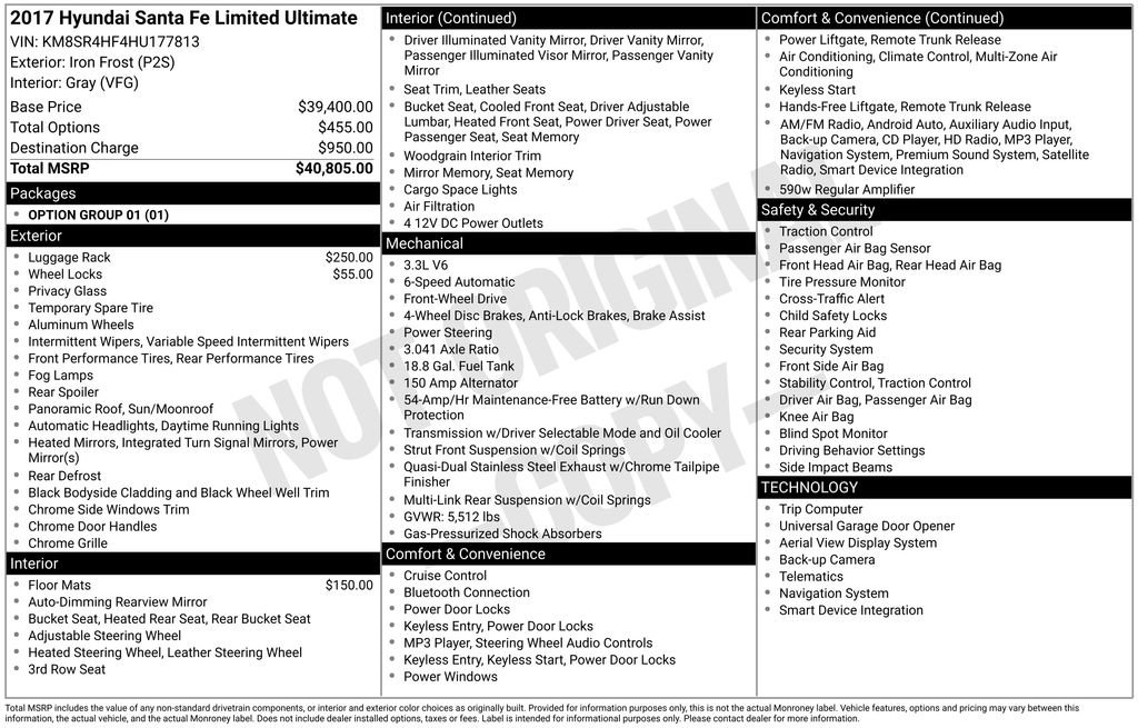 Used 2017 Hyundai Santa Fe Limited image 36