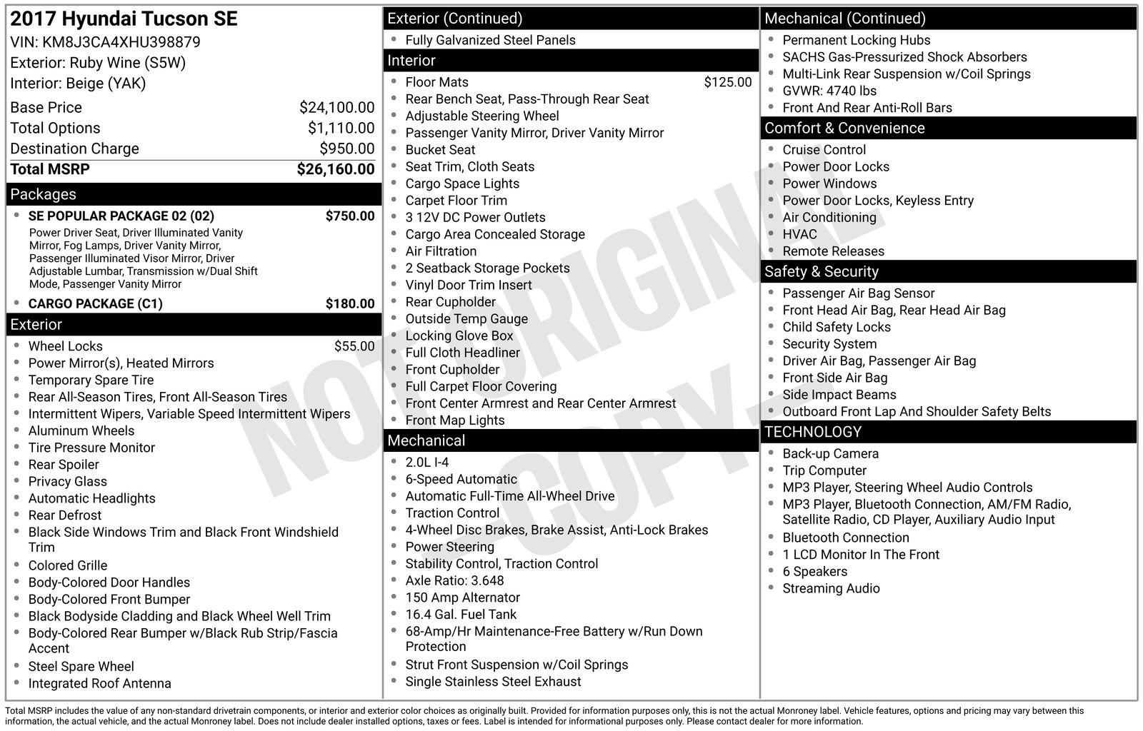 Used 2017 Hyundai Tucson SE w/ SE Popular Package 02 AWD/4WD image 18