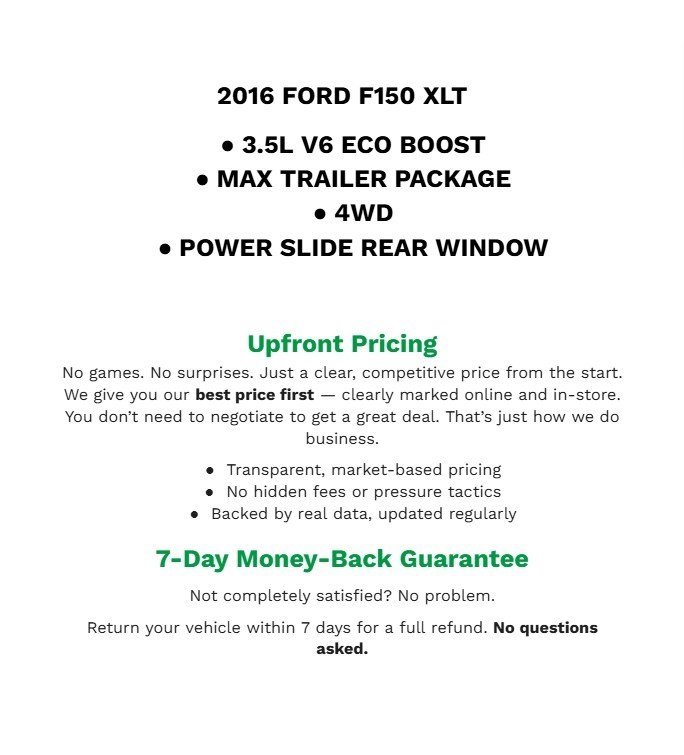 Used 2016 Ford F150 XLT w/ Equipment Group 302A Luxury image 2