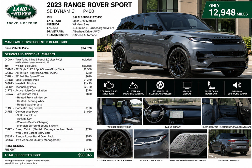 Used 2023 Land Rover Range Rover Sport SE Dynamic AWD/4WD image 2
