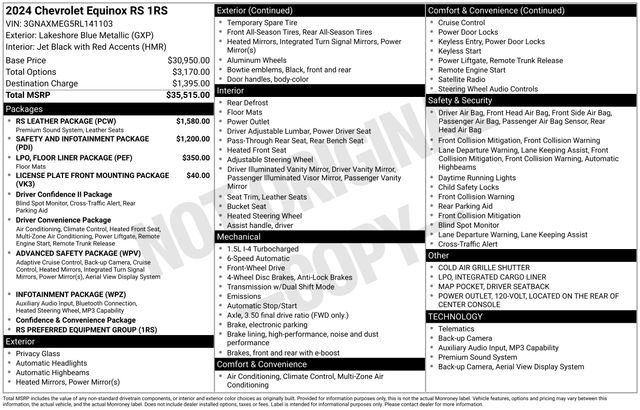 Certified 2024 Chevrolet Equinox RS w/ RS Leather Package FWD image 24