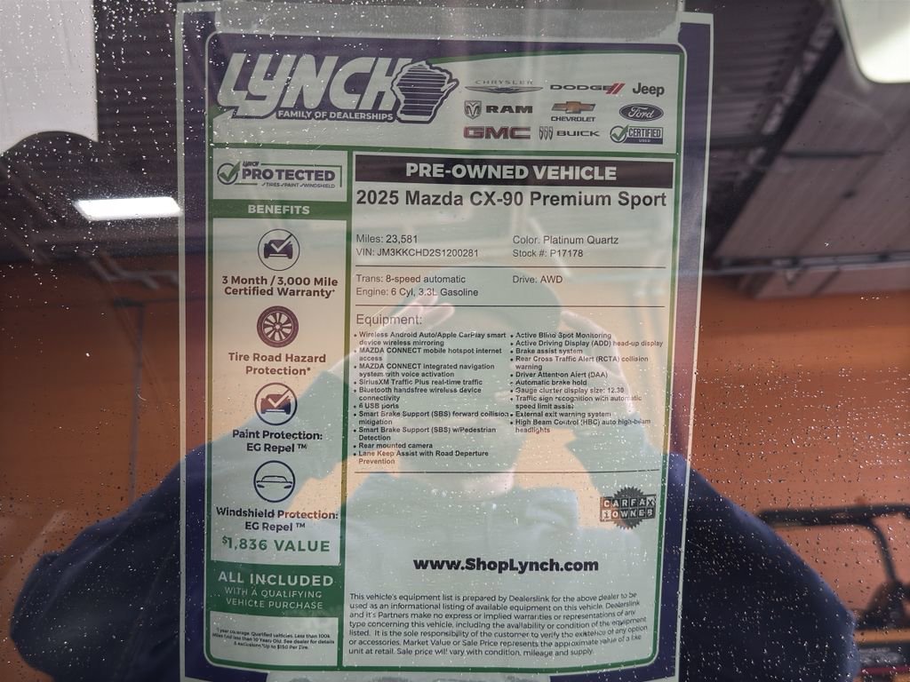 Used 2025 MAZDA CX-90 3.3 Turbo w/ Premium Sport Pkg image 40