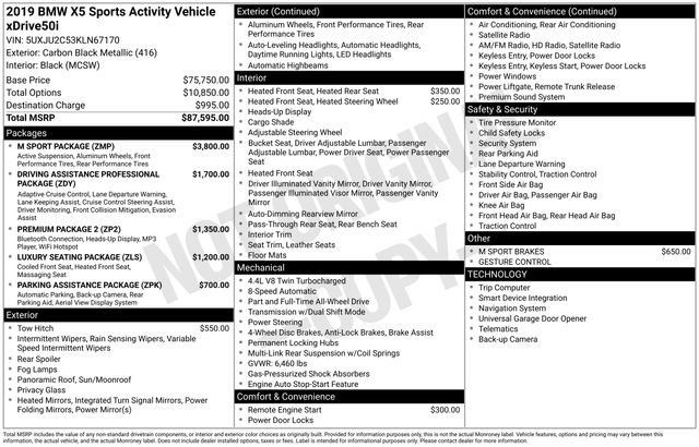 Used 2019 BMW X5 xDrive50i w/ M Sport Package image 39