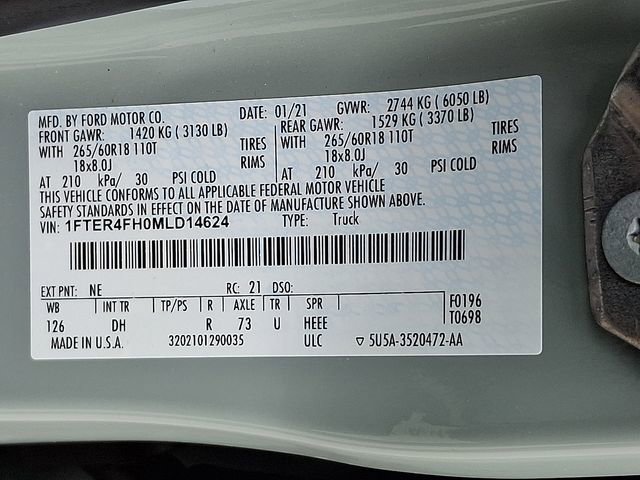 Used 2021 Ford Ranger Lariat w/ Equipment Group 501A High image 27