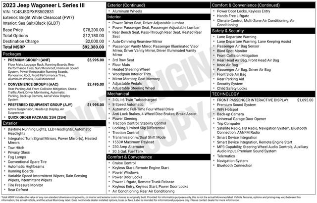 Used 2023 Jeep Wagoneer L Series III w/ Premium Group I AWD/4WD image 37