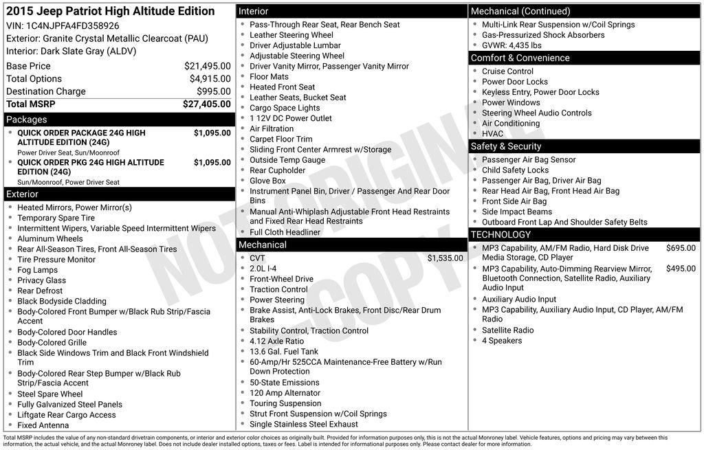 Used 2015 Jeep Patriot High Altitude FWD image 8