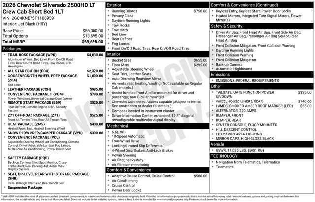 New 2026 Chevrolet Silverado 2500 LT w/ Trail Boss Package image 3