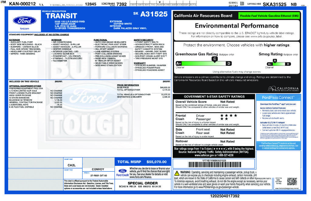 New 2025 Ford Transit 150 Low Roof RWD image 7