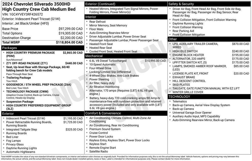 Used 2024 Chevrolet Silverado 3500 High Country w/ High Country Premium Package AWD/4WD image 3