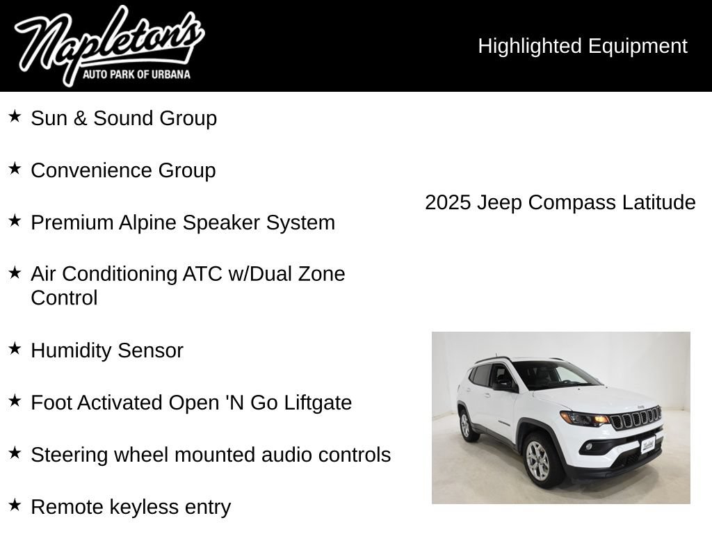 Used 2025 Jeep Compass Latitude w/ Sun & Sound Group AWD/4WD image 15