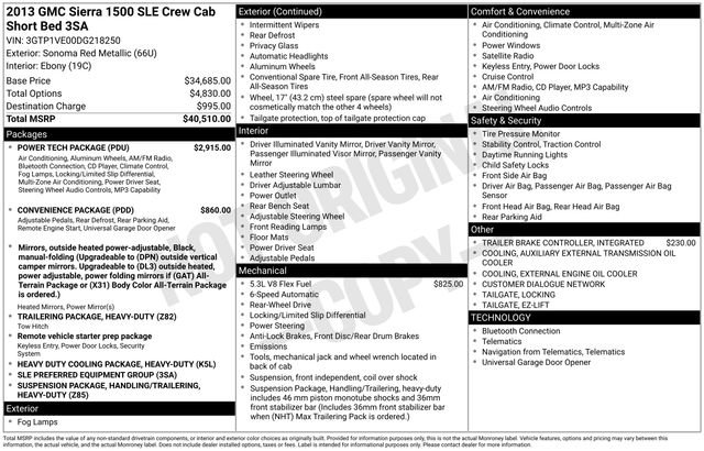 Used 2013 GMC Sierra 1500 SLE w/ Power Tech Package RWD image 8