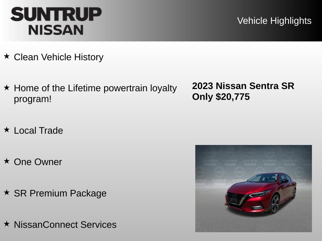 Used 2023 Nissan Sentra SR w/ SR Premium Package FWD image 8