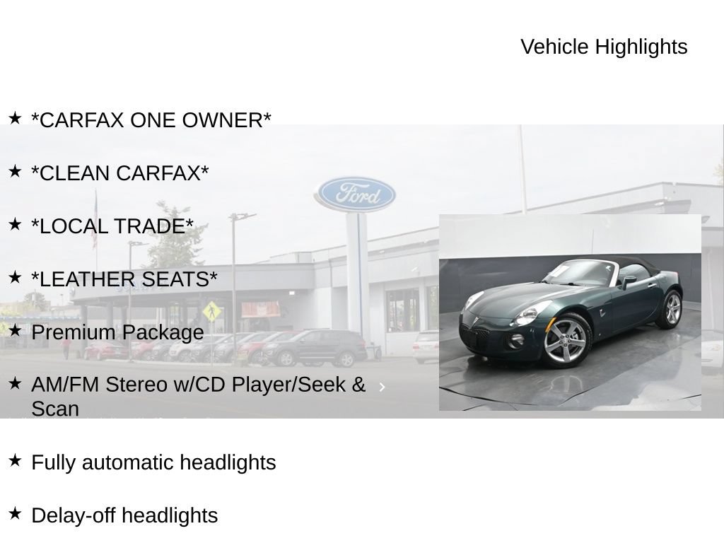 Used 2007 Pontiac Solstice GXP w/ Premium Package RWD image 9