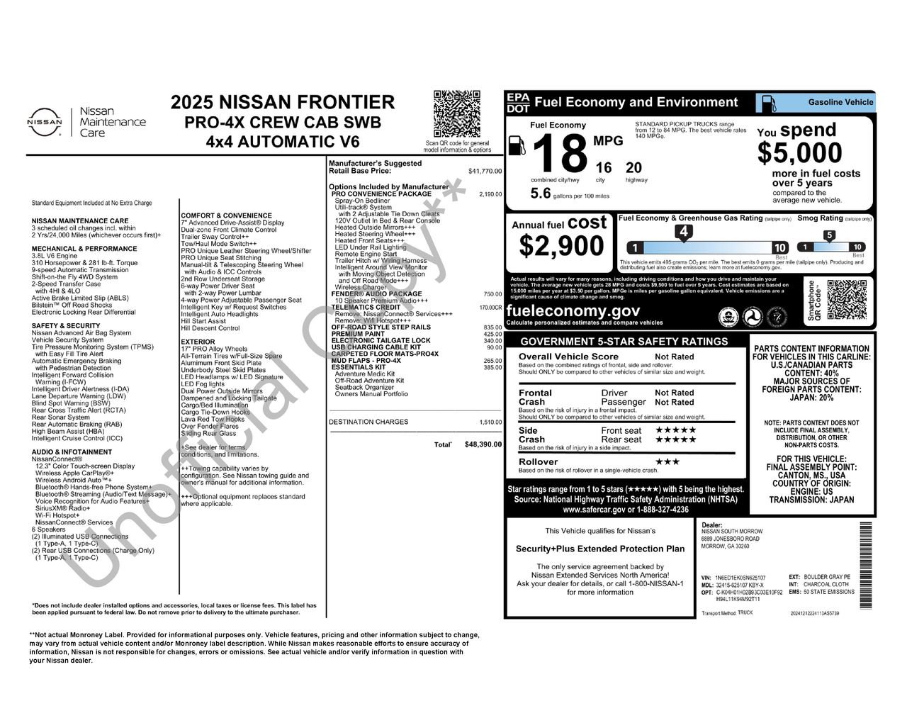 Certified 2025 Nissan Frontier PRO-4X w/ Pro Convenience Package AWD/4WD image 36