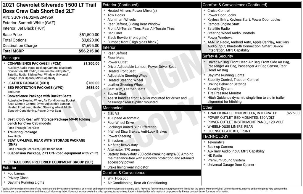 Used 2021 Chevrolet Silverado 1500 LT Trail Boss w/ Convenience Package II image 29