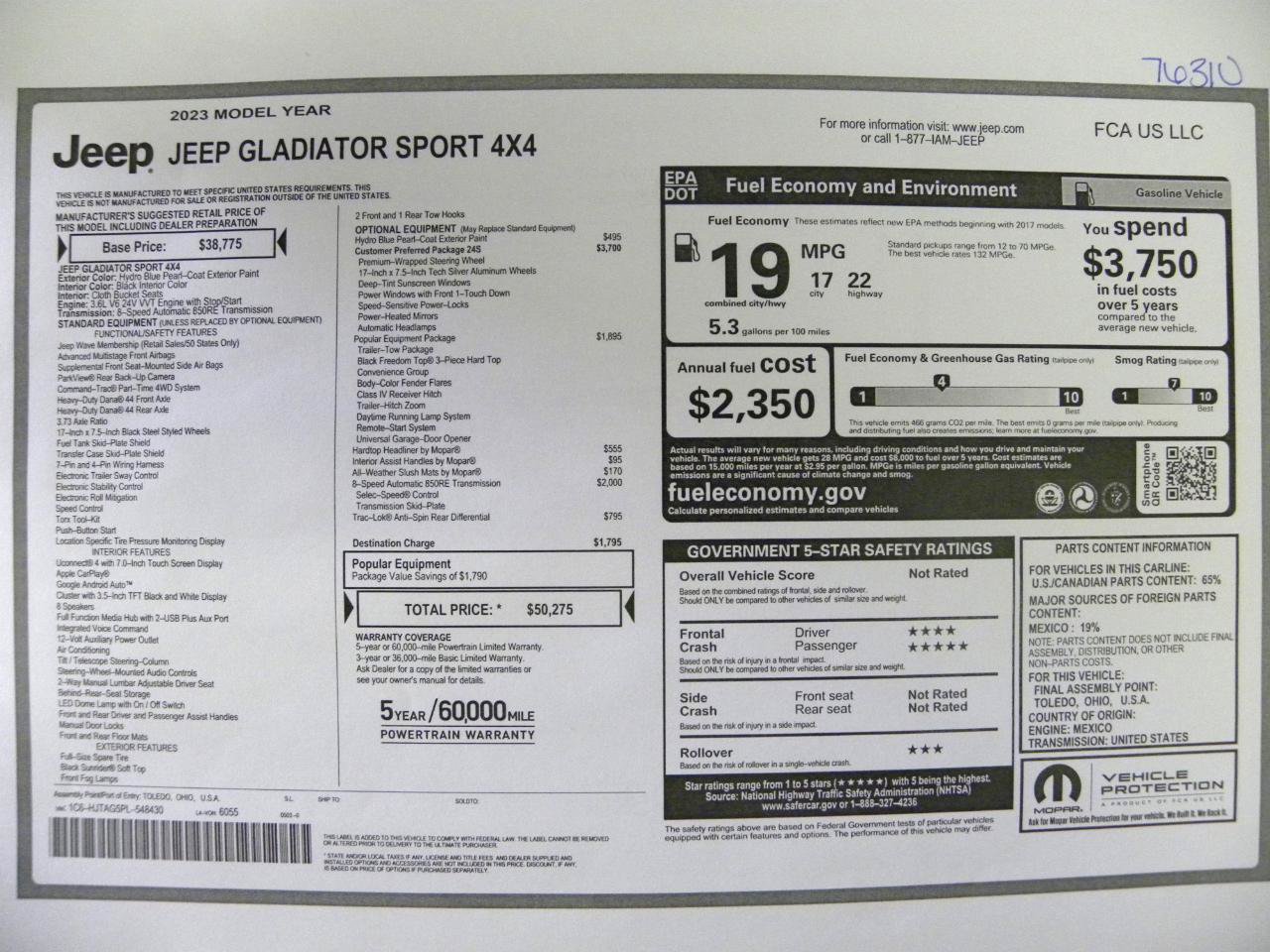 Used 2023 Jeep Gladiator Sport AWD/4WD image 18