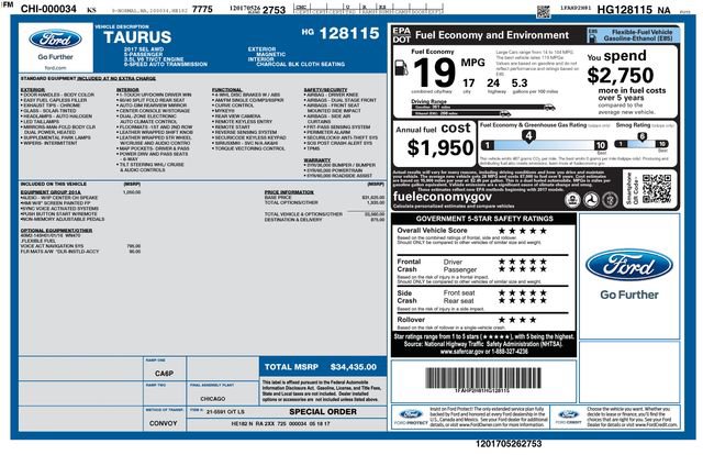 Used 2017 Ford Taurus SEL w/ Equipment Group 201A AWD/4WD image 3