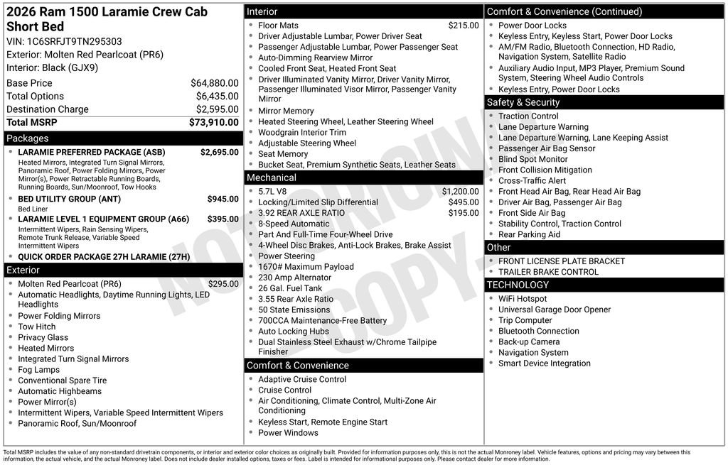 New 2026 RAM 1500 Laramie w/ Laramie Preferred Package image 33