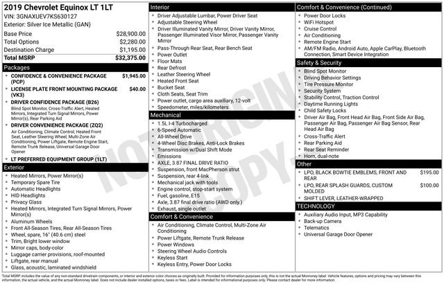 Used 2019 Chevrolet Equinox LT AWD/4WD image 20
