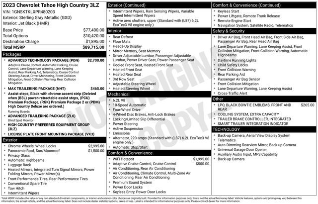 Used 2023 Chevrolet Tahoe High Country w/ Advanced Technology Package image 15